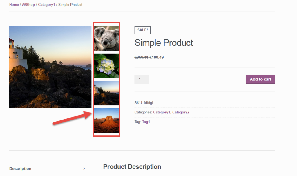 woocommerce product gallery vertical
